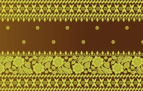 Indian ethnic sari design which is originated in india Stock Illustration