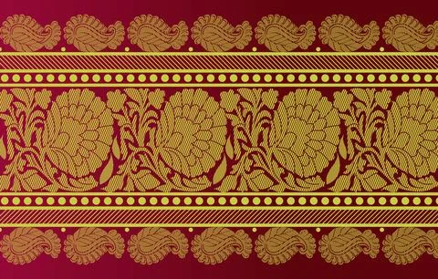 Indian ethnic sari design which is originated in india Stock Illustration