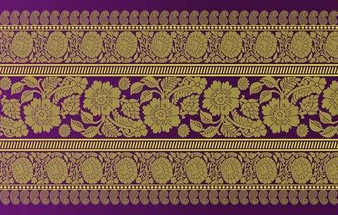 Indian ethnic sari design which is originated in india Stock Illustration
