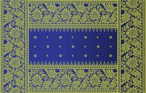 Indian ethnic sari design which is originated in india Stock Illustration