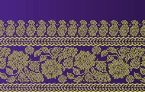 Indian ethnic sari design which is originated in india Stock Illustration