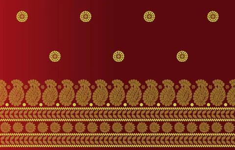 Indian ethnic sari design which is originated in india Stock Illustration