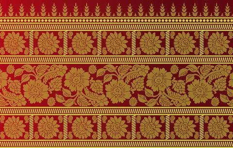 Indian ethnic sari design which is originated in india Stock Illustration