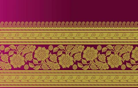 Indian ethnic sari design which is originated in india Stock Illustration