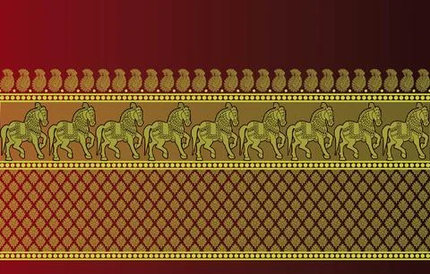Indian ethnic sari design which is originated in india Illustrazione stock