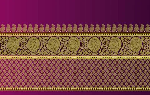 Indian ethnic sari design which is originated in india Stock Illustration