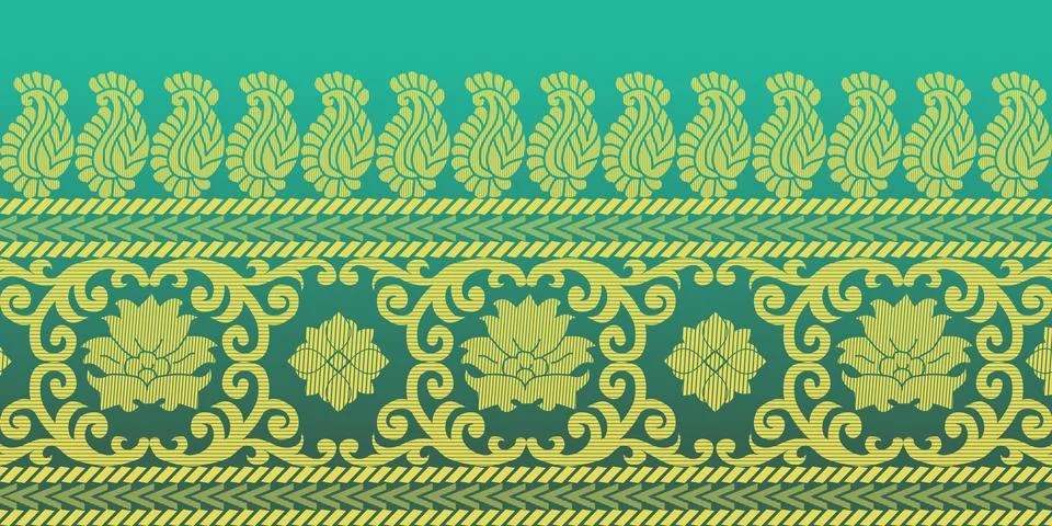 Indian ethnic sari design which is originated in india Stock Illustration
