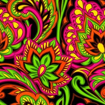 Indian ethnic seamless pattern. Illustrazione stock