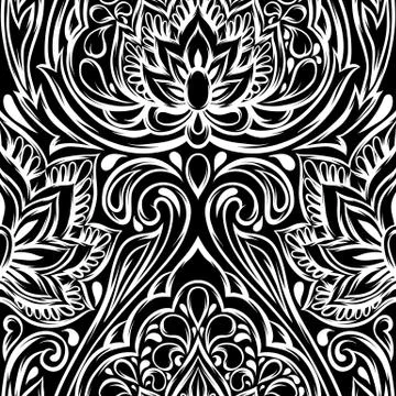 Indian ethnic seamless pattern. Illustrazione stock