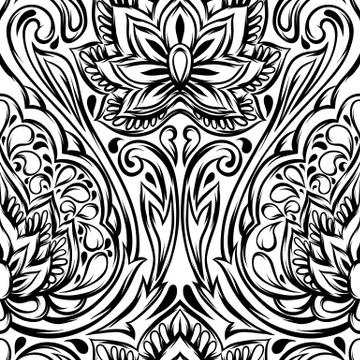 Indian ethnic seamless pattern. Stock Illustration