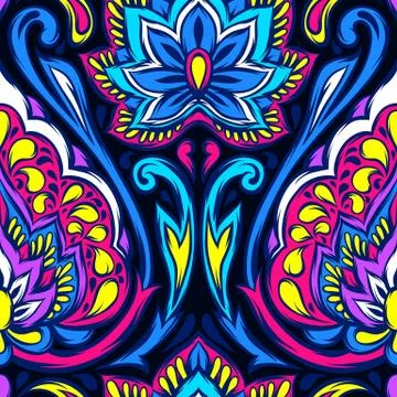 Indian ethnic seamless pattern. Stock Illustration