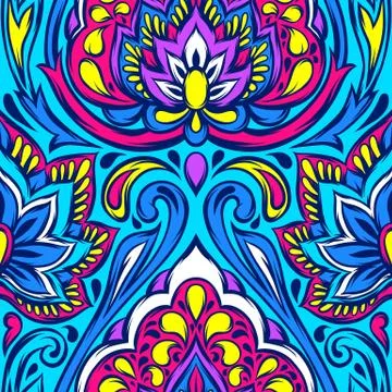 Indian ethnic seamless pattern. Stock Illustration