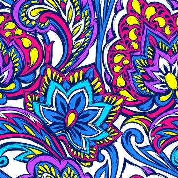 Indian ethnic seamless pattern. Stock Illustration
