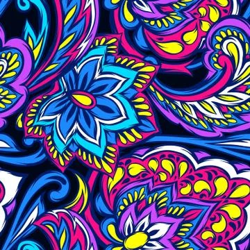 Indian ethnic seamless pattern. 스톡 일러스트