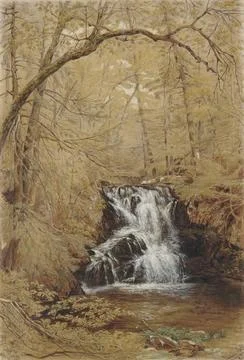 Indian Falls, Indian Brook, Cold Springs, New York 1850 William Rickarby Mi.. Illustration