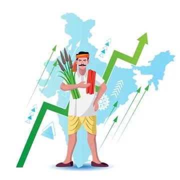 Indian farmer growth concept vector Stock-Illustration