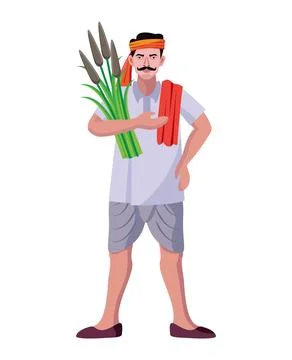 Indian farmer standing vector Illustrazione stock