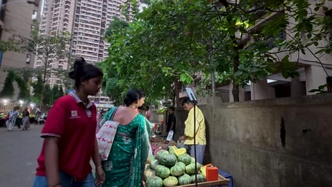 Indian Female Customer Selecting Vegetables in Traditional Bazaar 4K Stock Footage 334717784