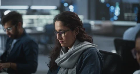 Indian Female Software Developer Working in Office Stock Footage 243555734