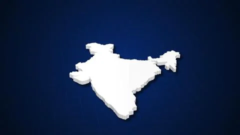 Indian flag on 3d map of India Ilustración de archivo