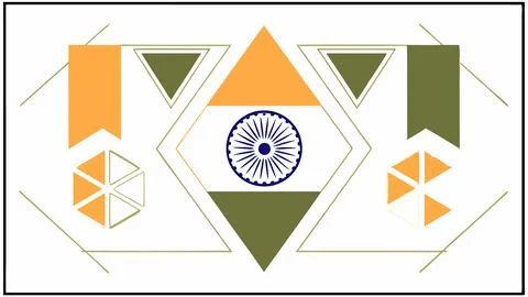 Indian flag abstract design vector illustration for independence day and Stock Illustration