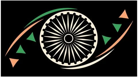 Indian flag ashoka chakra vector graphic design independence day republic day Stock Illustration