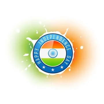 Indian flag badge Stock Illustration