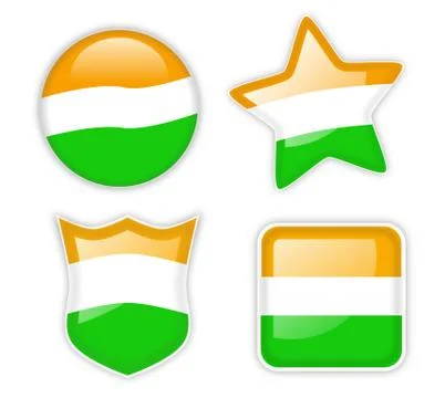 Indian Flag Badges Stock Illustration