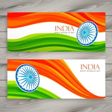 Indian flag banners background Stock Illustration