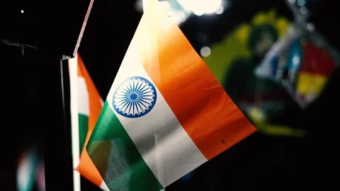 Indian Flag in Cinematic Lighting Stock Footage 316894863