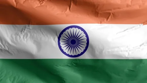 Indian Flag Close Up Detailed Texture and Symbolism Stock Footage 314430328