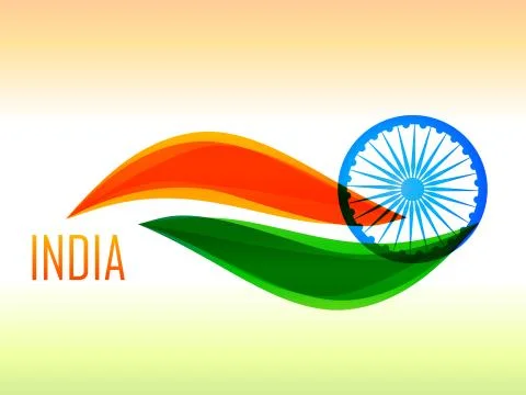 Indian flag design made in wave style Stock Illustration