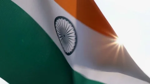 Indian Flag Flapping Video stock 118964745