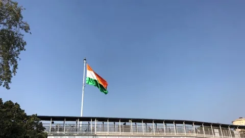 Indian flag floating in air Stock Footage 133039717
