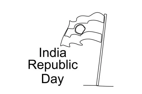 An Indian flag fluttering by the wind Stock Illustration