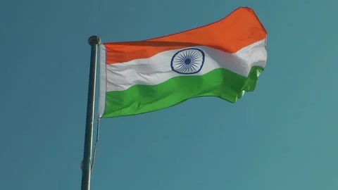 An Indian flag is flying 動画素材 343384388