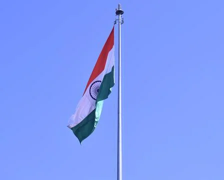Indian flag flying Stock Photos