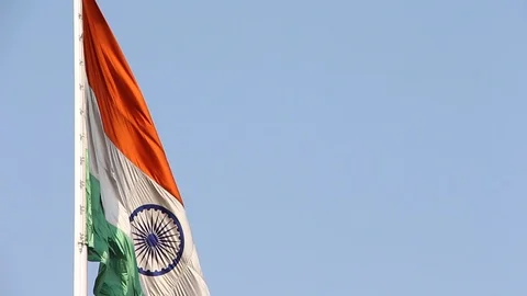 Indian flag. Stock Footage 124657345