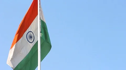 Indian flag. Stock Footage 124657430