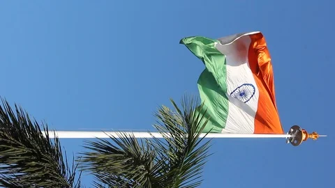 Indian flag. Stock Footage 124657500