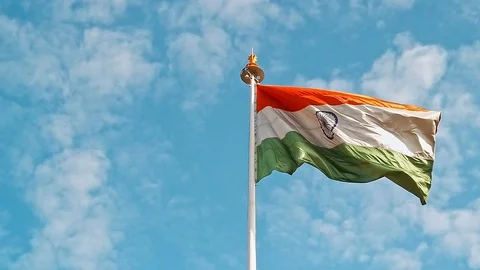 Indian flag Stock Footage 128196241