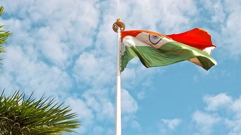 Indian flag Stock Footage 128196354