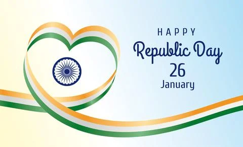Indian flag in the form of a heart Stock Illustration