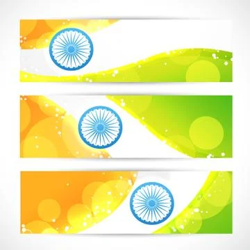 Indian flag headers set Stock Illustration