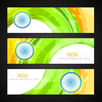 Indian flag headers set Stock Illustration