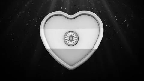 Indian flag in heart form Background Loop Stock Footage 308021473