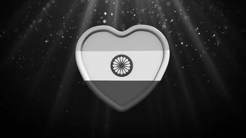 Indian flag in heart form Loop Stock Footage 308224170