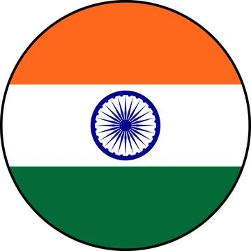 Indian flag icon on transparent background Stock Illustration