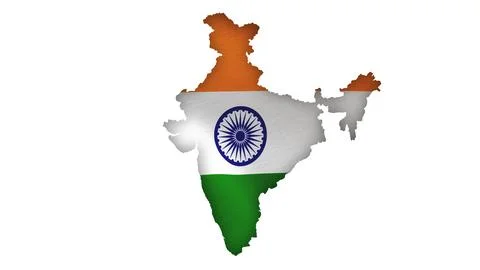 Indian Flag with India Map イラスト素材