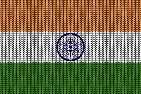 Indian flag in knitting pattern Stock Illustration
